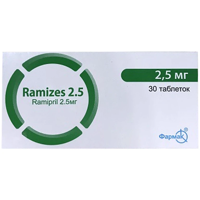 Điều trị tăng huyết áp Ramizes 2.5 Farmak hộp 3 vỉ x 10 viên