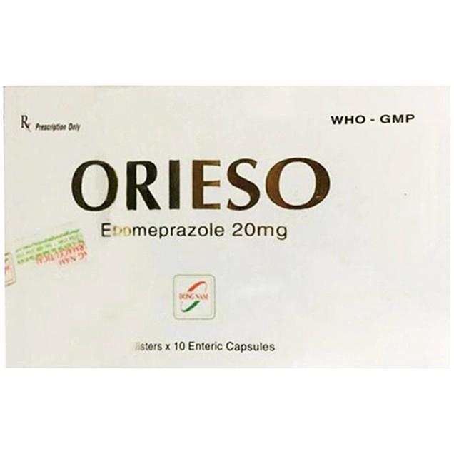 Điều trị loét dạ dày - tá tràng Orieso 20mg Đông Nam hộp 3 vỉ x 10 viên