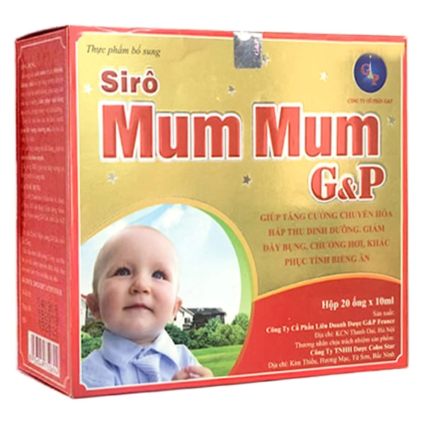 Hỗ trợ tăng cường hệ tiêu hoá, tăng sức đề kháng Siro Mum Mum G&P hộp 20 ống x 10ml