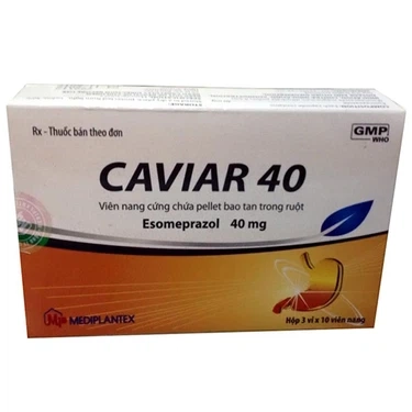 Thuốc điều trị bệnh trào ngược dạ dày Caviar 40 Mediplantex hộp 3 vỉ x 10 viên