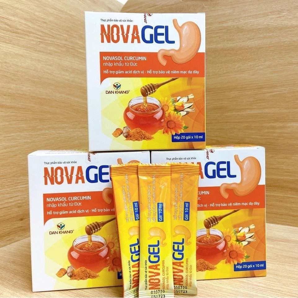 Hỗ trợ giảm viêm loét dạ dày, tá tràng Novagel hộp 20 gói x 10ml