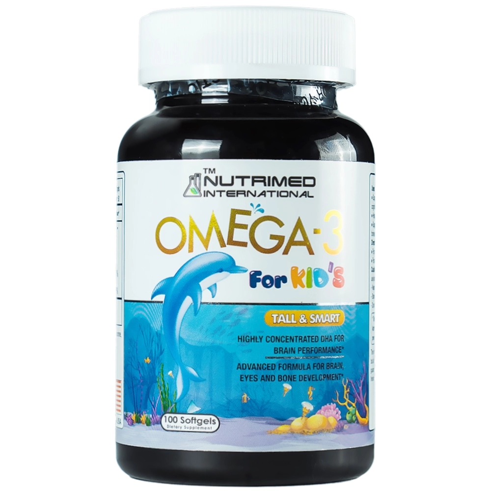 Dầu cá cho trẻ em Omega 3 For Kids (NUTRIMED INTERNATIONAL) hộp 1 lọ 100 viên