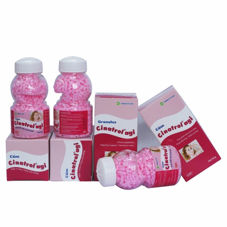 Cốm hỗ trợ tiêu hoá, giảm triệu chứng ợ hơi, ợ chua, đầy bụng Cinatrol agi hộp 1 chai 50g