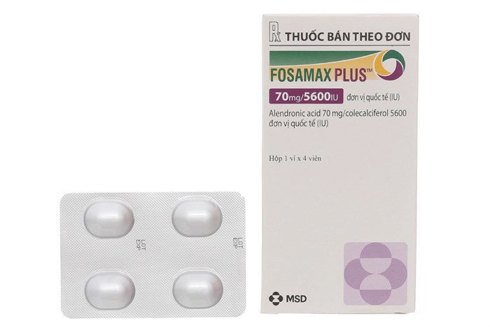 Thuốc xương khớp, gút Fosamax Plus 70mg/5600IU  hộp 4 viên