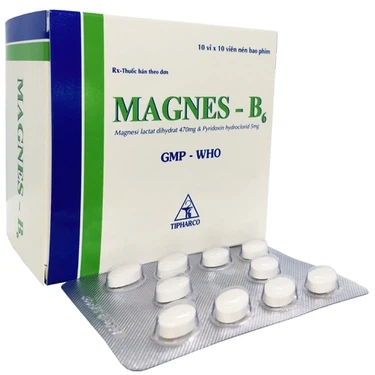 Thuốc điều trị các trường hợp thiếu Magnesi Magnes B6 (Tipharco) hộp 10 vỉ x 10 viên