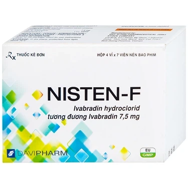Điều trị bệnh mạch vành, đau thắt ngực Nisten-F 7,5mg DaViPharm hộp 4 vỉ x 7 viên