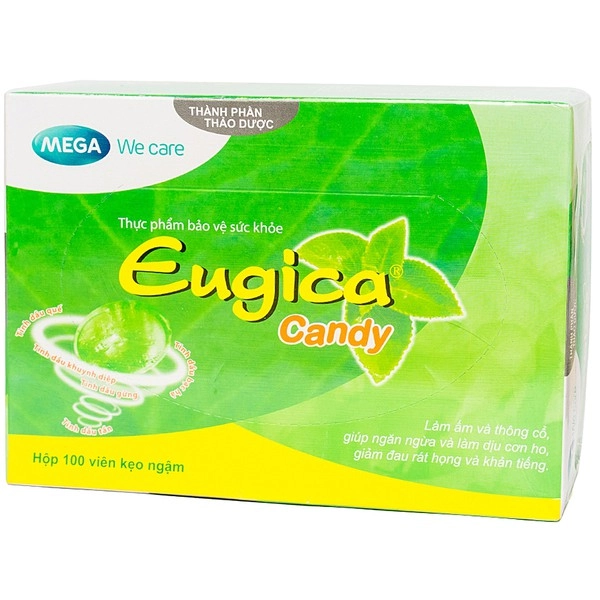 Kẹo ngậm thảo dược giảm ho Eugica Candy hộp 100 viên