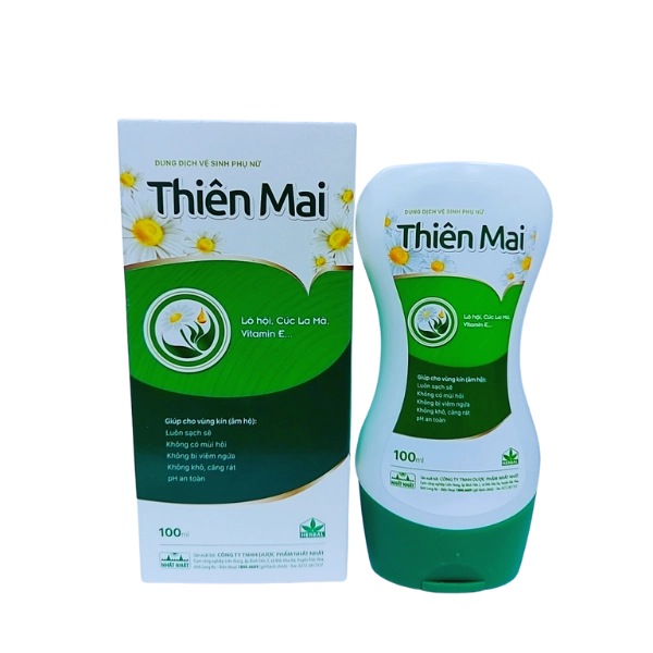 Dung dịch vệ sinh phụ nữ Thiên Mai (lô hội, cúc la mã) hộp 1 chai 100ml