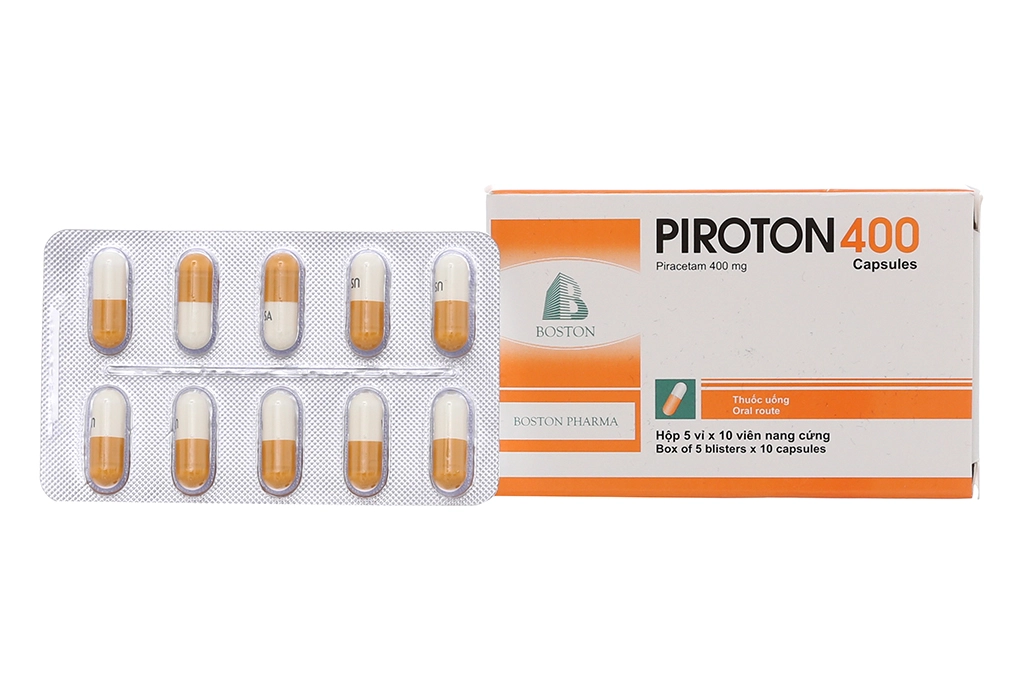 Thuốc điều trị chóng mặt, suy giảm trí nhớ Piroton 400 hộp 5 vỉ x 10 viên nang cứng
