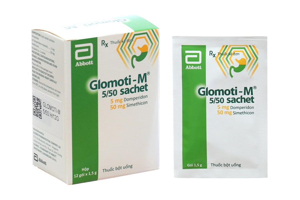 Thuốc điều trị nôn và buồn nôn Glomoti-M 5/50 Sachet hộp 12 gói x 1.5g