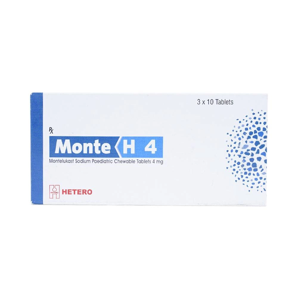 Điều trị hen, khó thở, viêm mũi dị ứng Monte H 4 Hetero hộp 3 vỉ x 10 viên