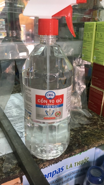Dung dịch sát khuẩn Cồn 90 độ FIRENO chai 1 lít
