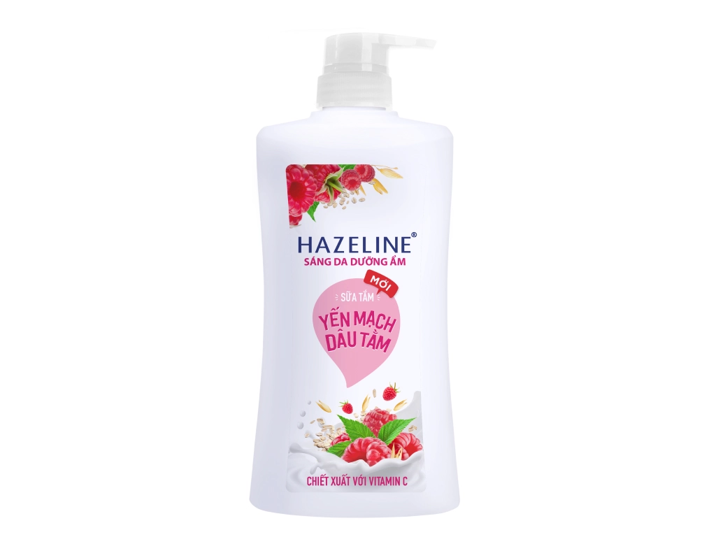 Sữa tắm sáng da dưỡng ẩm Hazeline Yến Mạch Dâu Tằm chai 900g