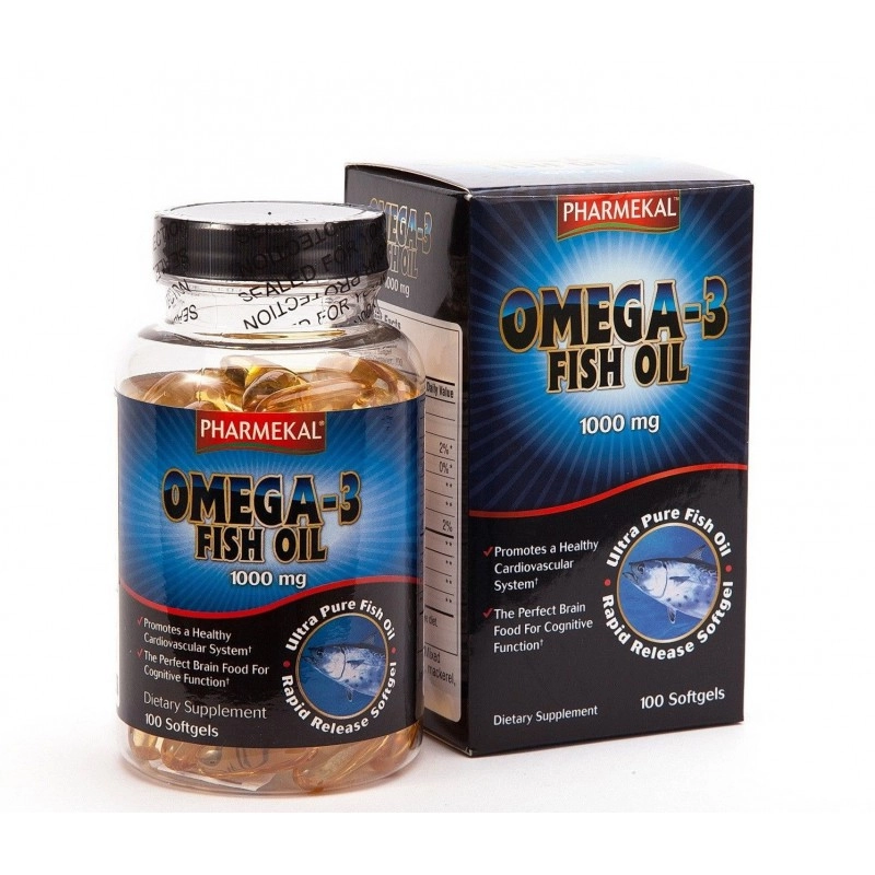 Viên uống bổ mắt, tốt cho tim mạch Omega-3 Fish Oil Pharmekal 1000mg  hộp 1 lọ 100 viên