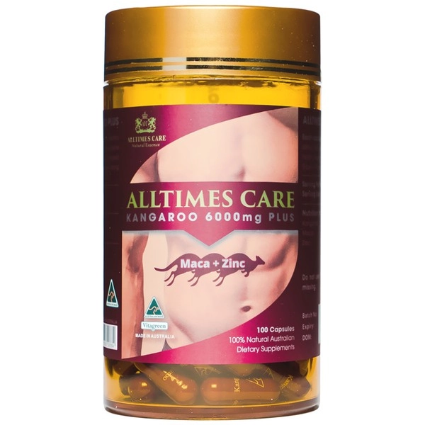 Viên uống tăng cường sinh lý nam Alltimes Care Kangaroo 6000mg Plus lọ 30 viên