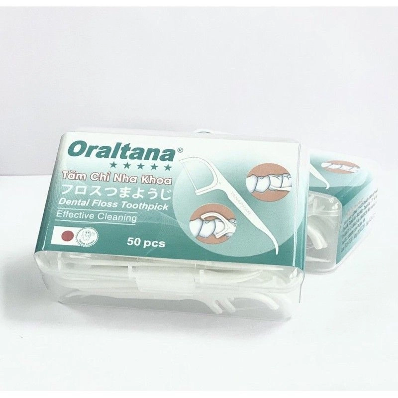 Tăm chỉ nha khoa Oraltana Dental Floss Toothpick Efective Cleaning hộp 50 cái
