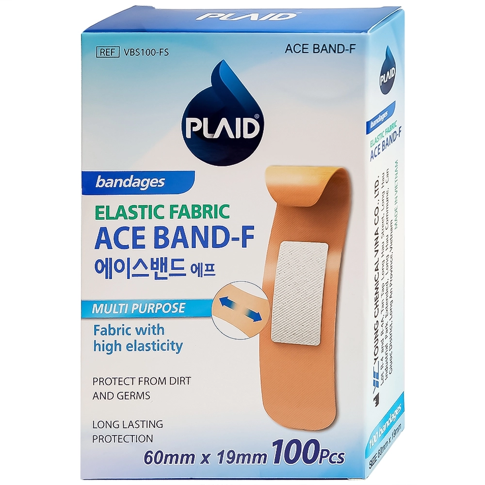 Băng keo cá nhân vải Elastic Fabric Ace Band-F 60mm x 19mm hộp 100 miếng