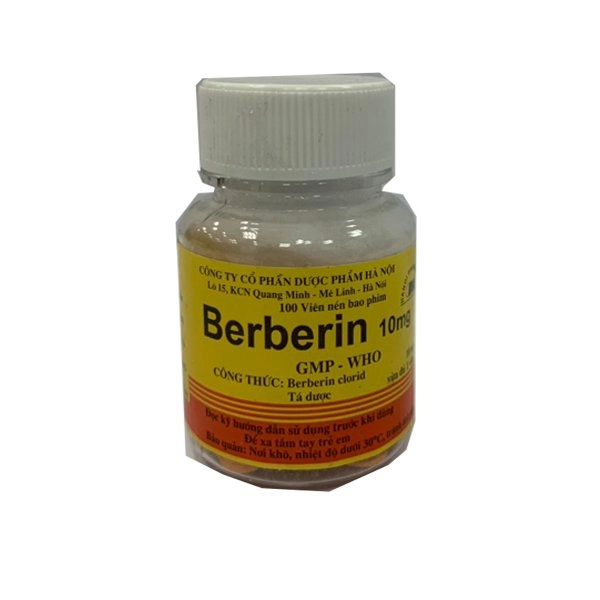 Thuốc điều trị các bệnh đường ruột Berberin 10mg (DP Hà Nội) lọ 100 viên nén