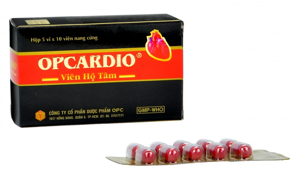 Thuốc phòng và điều trị cơn đau thắt ngực OPCARDIO Viên Hộ Tâm hộp 5 vỉ x 10 viên nang cứng