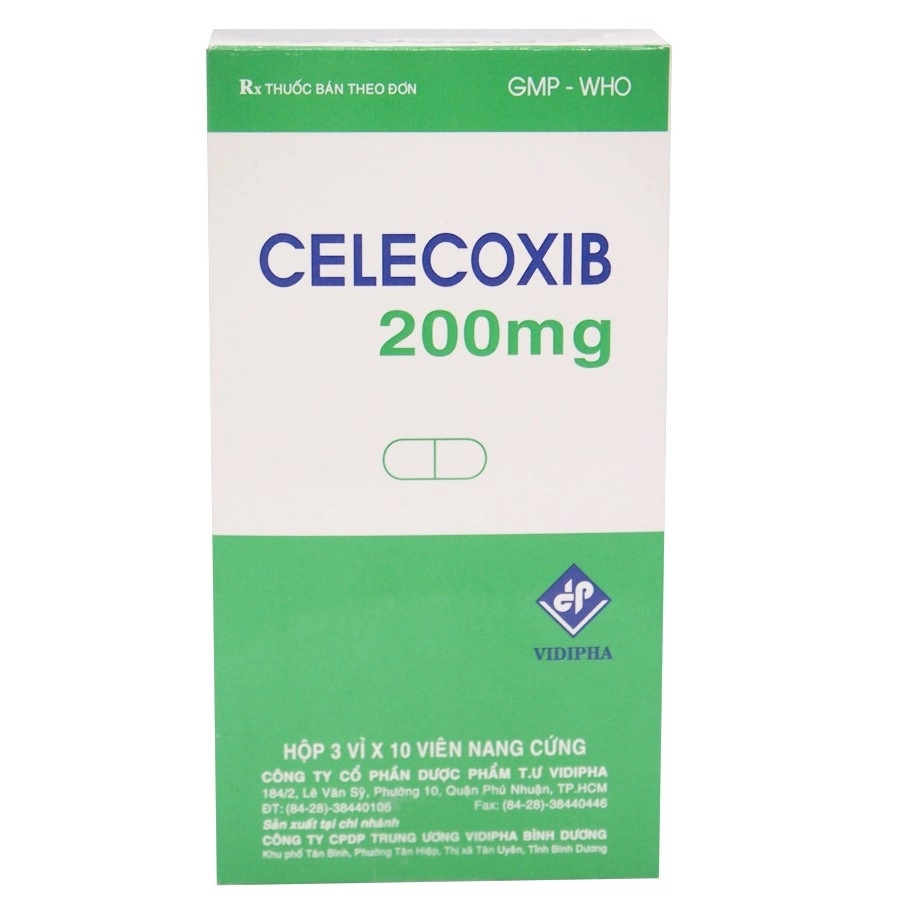 Thuốc giảm đau, kháng viêm Celecoxib 200mg (VIDIPHA) hộp 30 viên