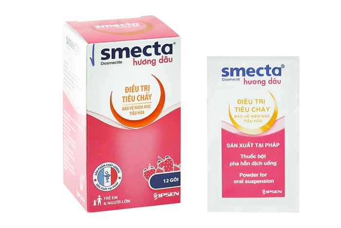 Thuốc điều trị tiêu chảy, bảo vệ niêm mạc tiêu hóa Smecta (Hương Dâu) hộp 12 gói x 3g