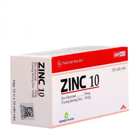 Thuốc bổ, vitamin và khoáng chất ZINC 10 hộp 10 vỉ x 10 viên