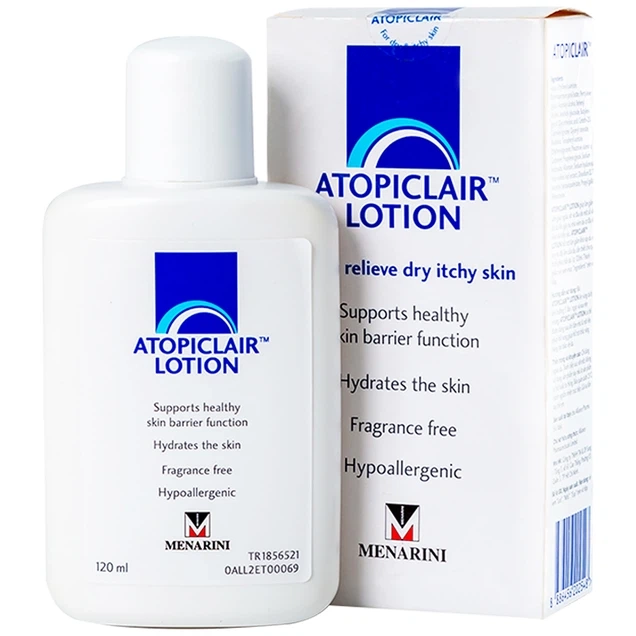 Sữa dưỡng ẩm giảm ngứa, rát, đau do viêm da cơ địa, viêm da tiếp xúc Atopiclair Lotion Menarini chai x 120ml