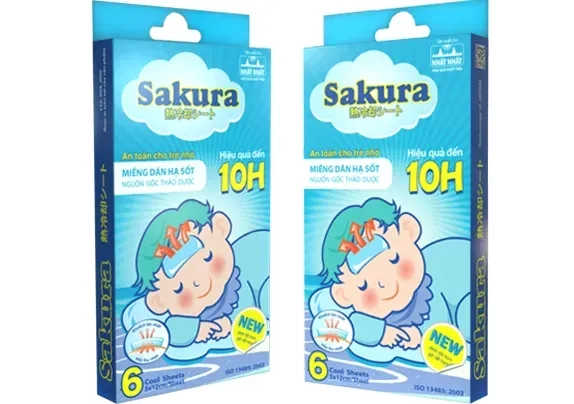Miếng dán hạ sốt SAKURA hộp 3 gói x 2 miếng