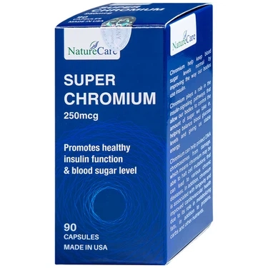 Giúp cân bằng đường huyết Super Chromium 250mcg NatureCare hộp 1 lọ x 60 viên