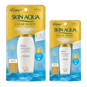 Sữa chống nắng dưỡng da trắng mịn Sunplay Skin Aqua Clear White SPF 50+ hộp 1 lọ 25g