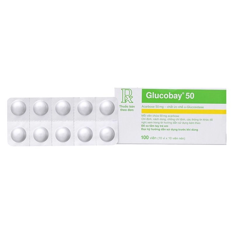 Glucobay 50mg hộp 100 viên