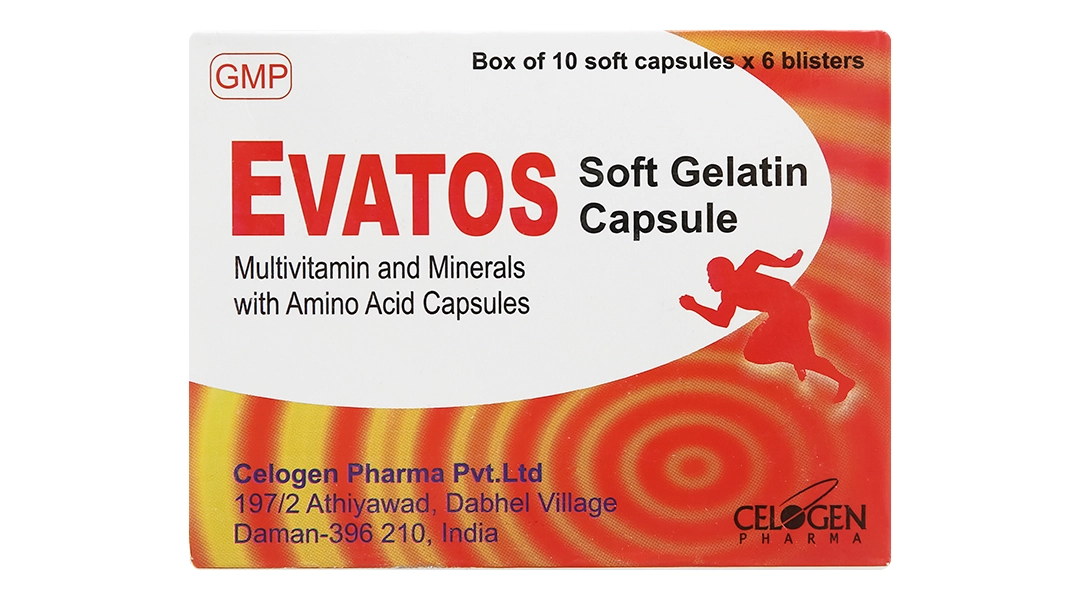 Thuốc bổ sung vitamin và khoáng chất Evatos hộp 6 vỉ x 10 viên nang mềm
