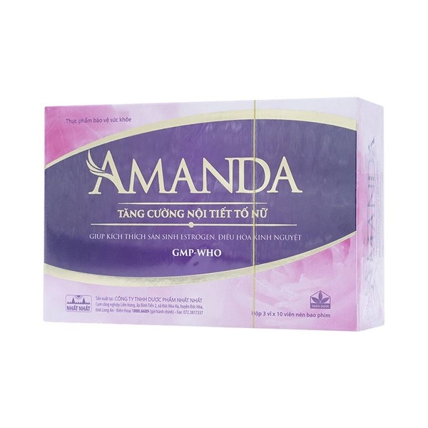 Viên uống tăng cường nội tiết tố nữ Amanda hộp 3 vỉ x 10 viên