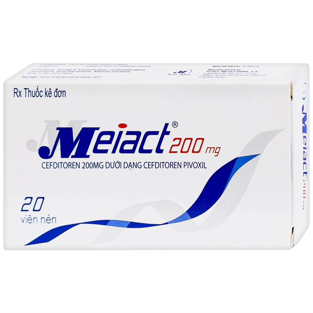 Thuốc kháng sinh MEIACT 200MG hộp 2 vỉ x 10 viên