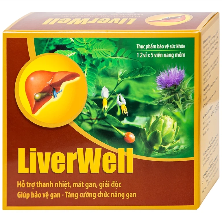 Hỗ trợ thanh nhiệt mát gan LiverWell Navi hộp 12 vỉ x 5 viên