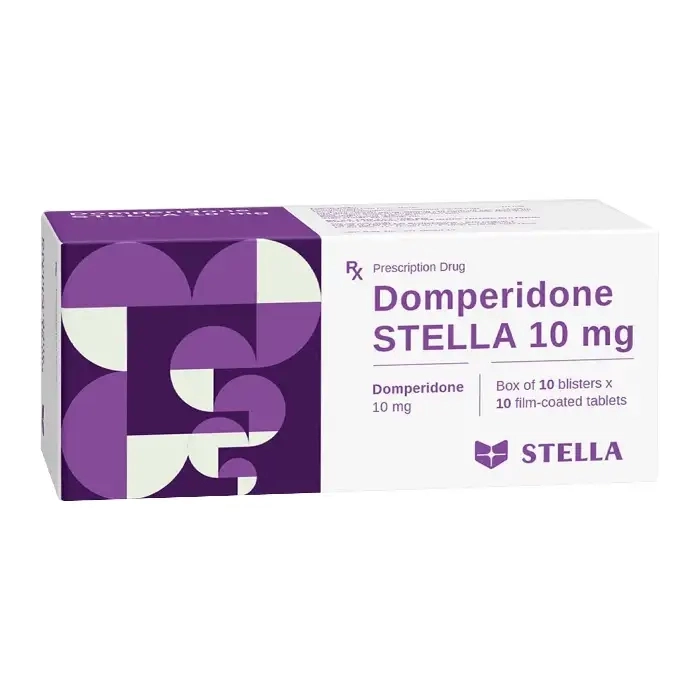 Thuốc chống nôn Domperidone Stella 10mg hộp 10 vỉ  x 10 viên nén bao phim