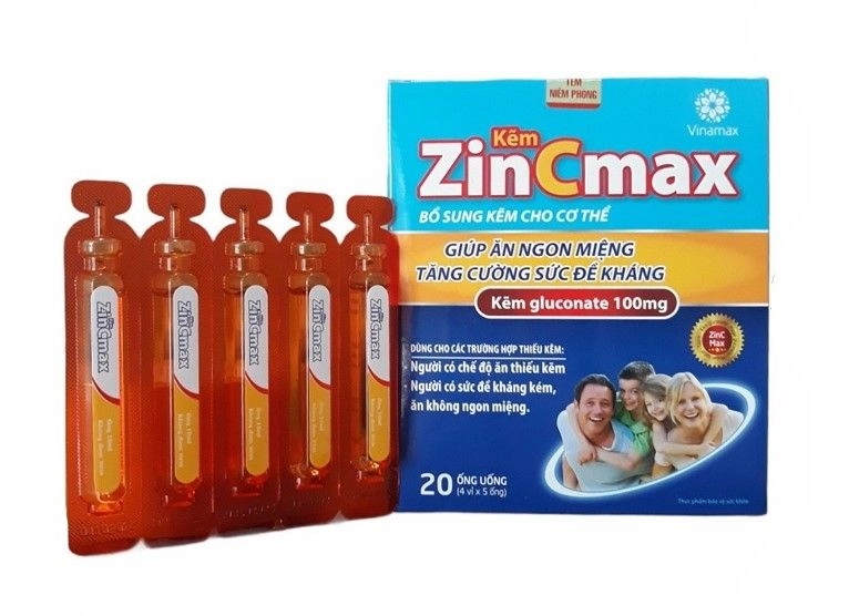 Hỗ trợ ăn ngon miệng, tăng sức đề kháng Kẽm ZinCmax (Vinamax) hộp 4 vỉ x 5 ống x 10ml
