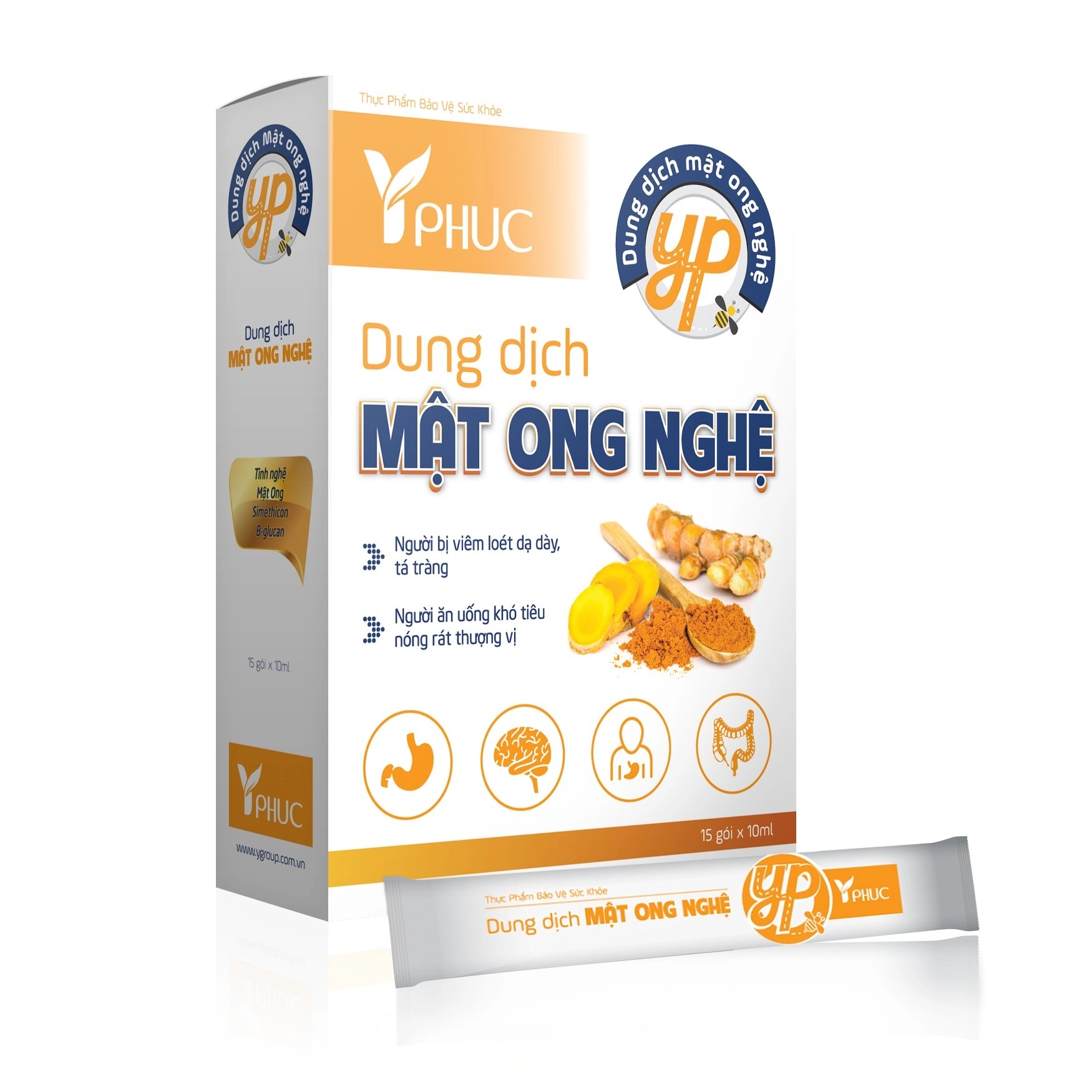Dung dịch uống hỗ trợ dạ dày  Mật Ong Nghệ Y Phúc hộp 15 gói x 10ml