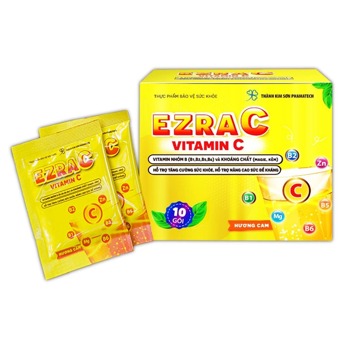 Hỗ trợ bổ sung vitamin C tăng sức đề kháng EZRA C Vitamin C hộp 10 gói