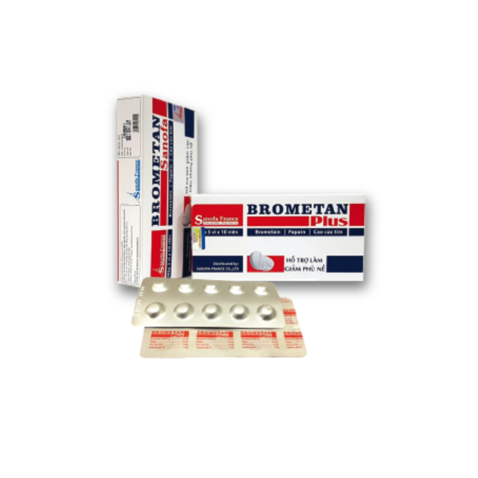 Hỗ trợ làm giảm phù nề, sưng tấy Brometan Plus Sanofa hộp 50 viên