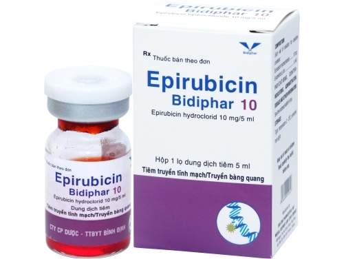Hỗ trợ điều trị ung thư vú và ung thư bề mặt bàng quang Epirubicin Bidiphar 50 hộp 1 lọ 25 ml