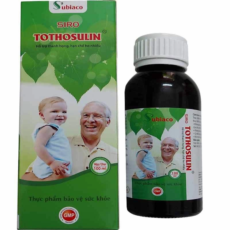 Hỗ trợ thanh họng, hạn chế ho nhiều Siro TOTHOSULIN hộp 1 chai 100ml