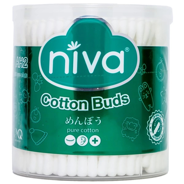 Tăm Bông Niva Cotton Buds hộp 200 que nhựa