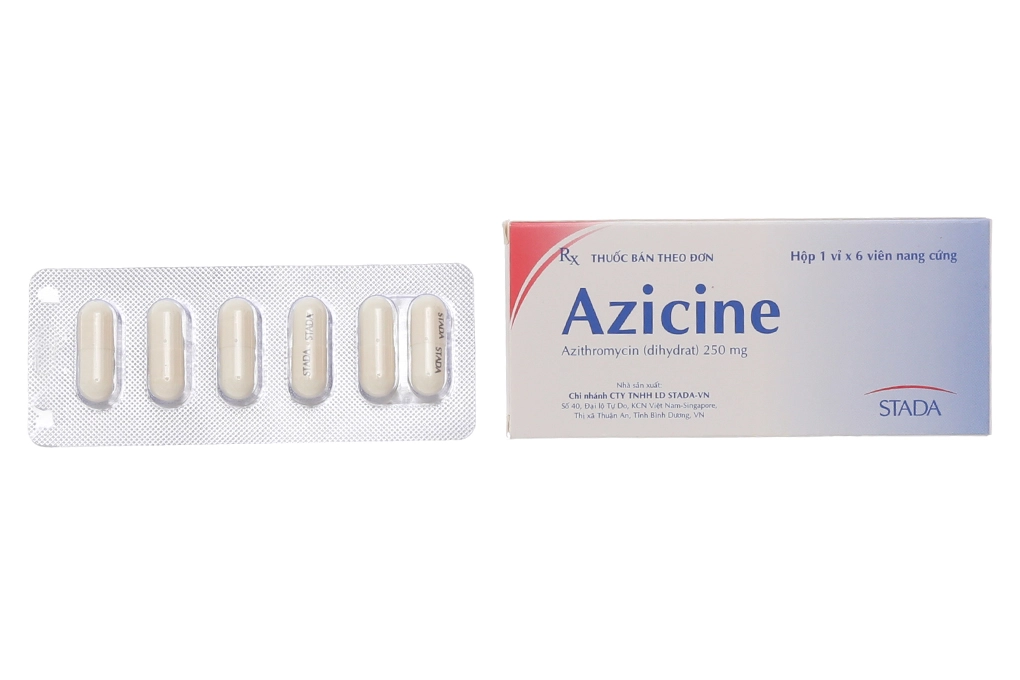 Thuốc kháng sinh Azicine 250mg STADA hộp 6 viên