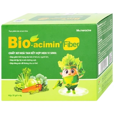 Bổ sung chất sơ hòa tan, giảm tình trạng táo bón cốm vi sinh Bio-acimin Fiber Meracine hộp 30 Gói