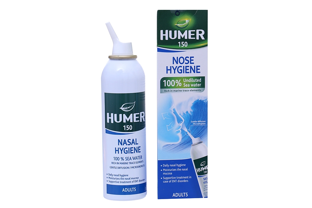 Nước biển xịt mũi Humer 150 Nasal Hygiene (Adults) hộp 1 chai 150ml