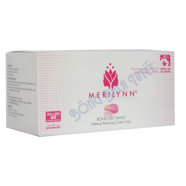 Bông tẩy trang Bạch Tuyết Merilynn hộp 60 miếng