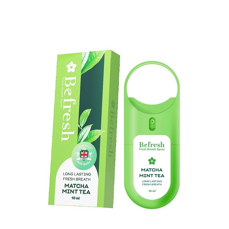 Xịt thơm miệng Befresh Trà Xanh Bạc Hà hộp 1 chai 10ml