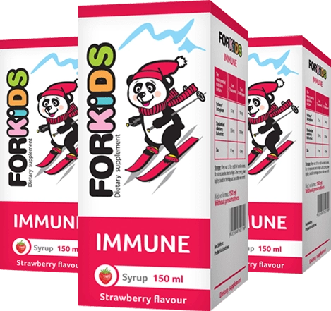 Hỗ trợ tăng cường sức đề kháng ForKids Immune (vị dâu) hộp 1 chai 150ml