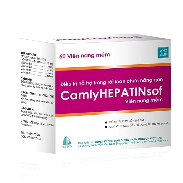 Thuốc hỗ trợ điều trị rối loạn chức năng gan CamlyHEPATINsof hộp 12 vỉ x 5 viên